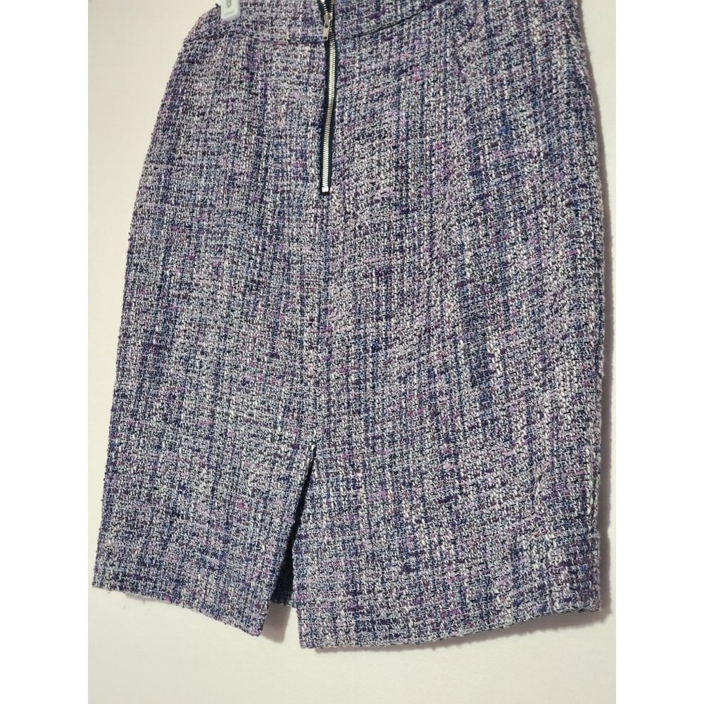 J Crew Purple Tweed Pencil Skirt Vintage - Picture 6 of 7